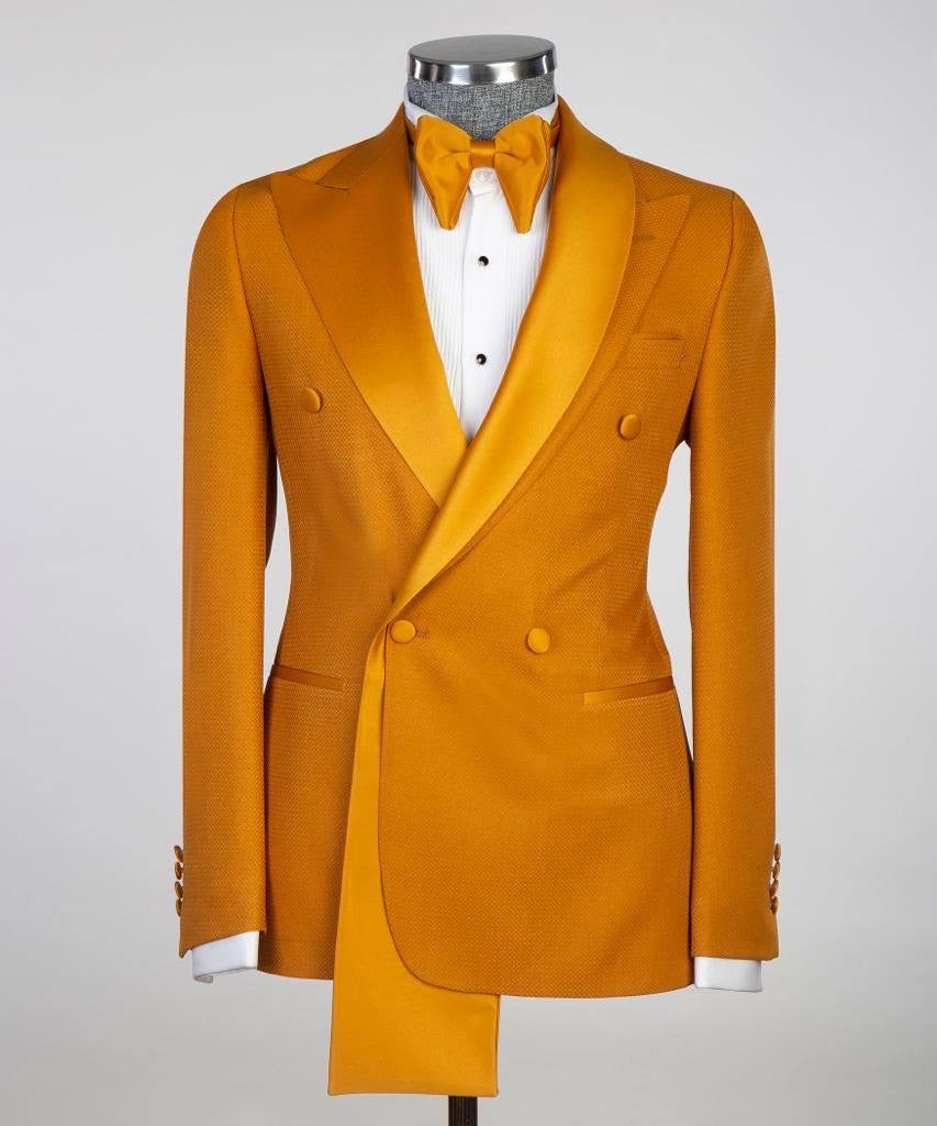 Shawl Design Satin Lapel Orange Tuxedo