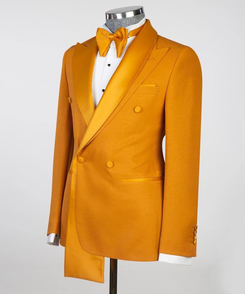 Shawl Design Satin Lapel Orange Tuxedo