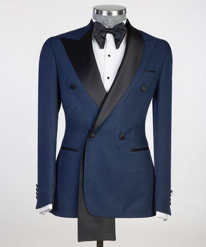 Shawl Design Satin Lapel Navy Tuxedo