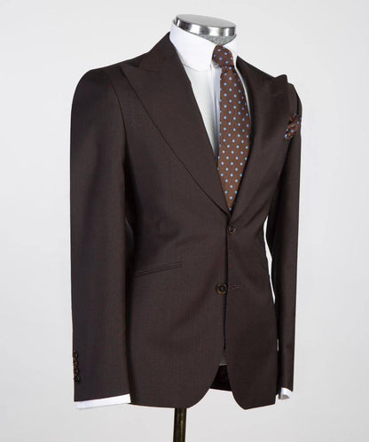 Men's 3 Piece Classic Brown Suit