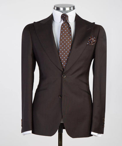 Men's 3 Piece Classic Brown Suit