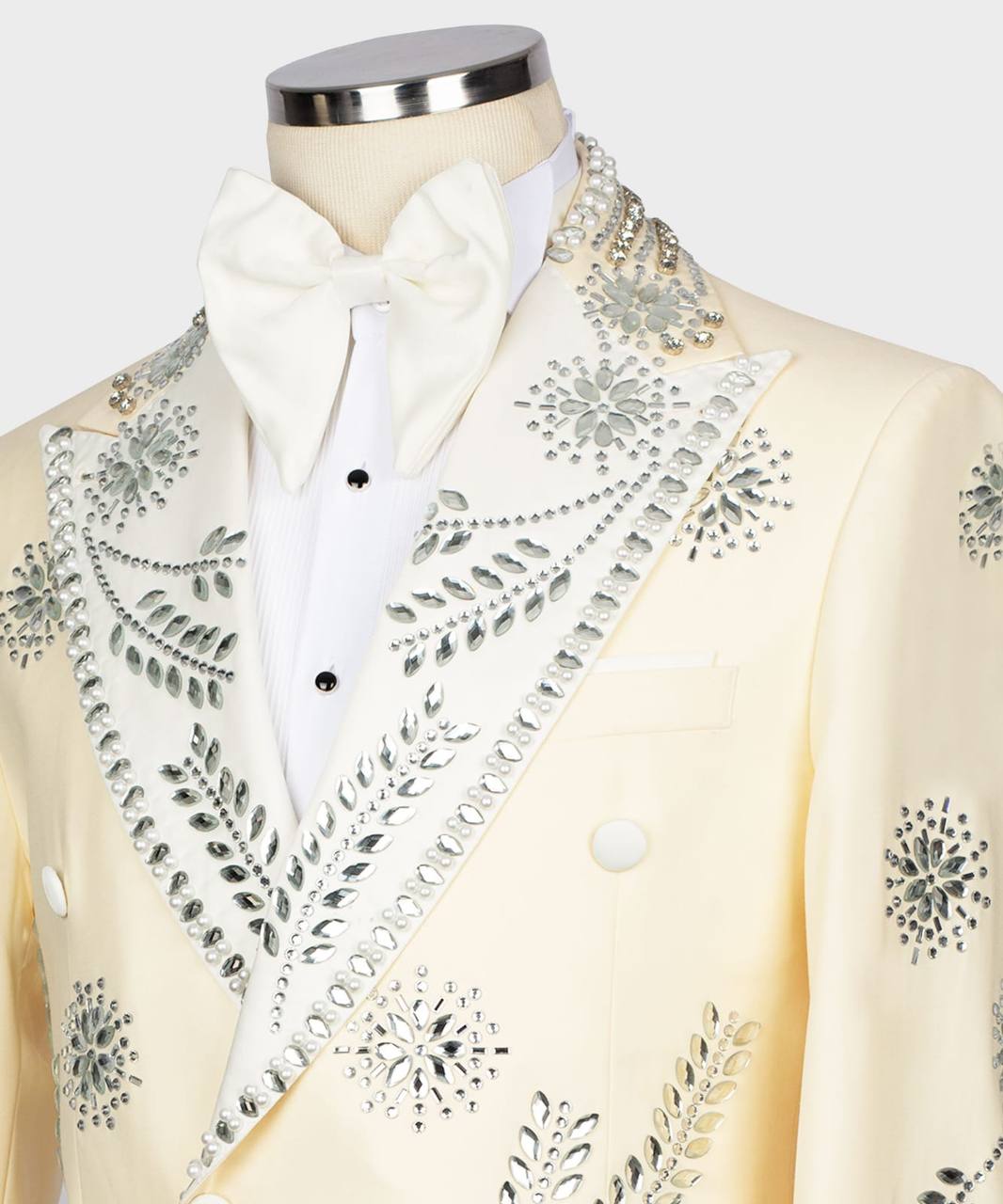 Men's Cream Tuxedo, Gem Stoned