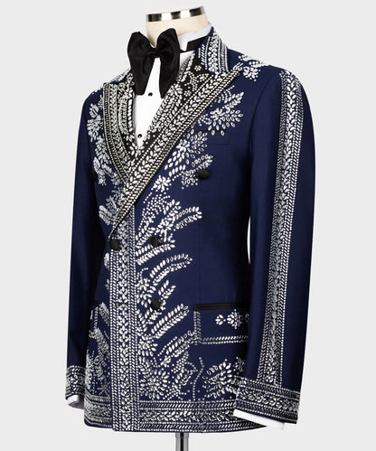 Beaded Tuxedo-Blue