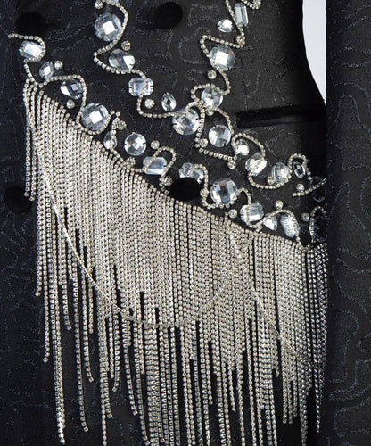 Black Tuxedo, Silver Stoned, Shawl Design