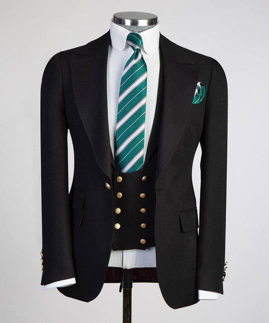 Black classic suit for men