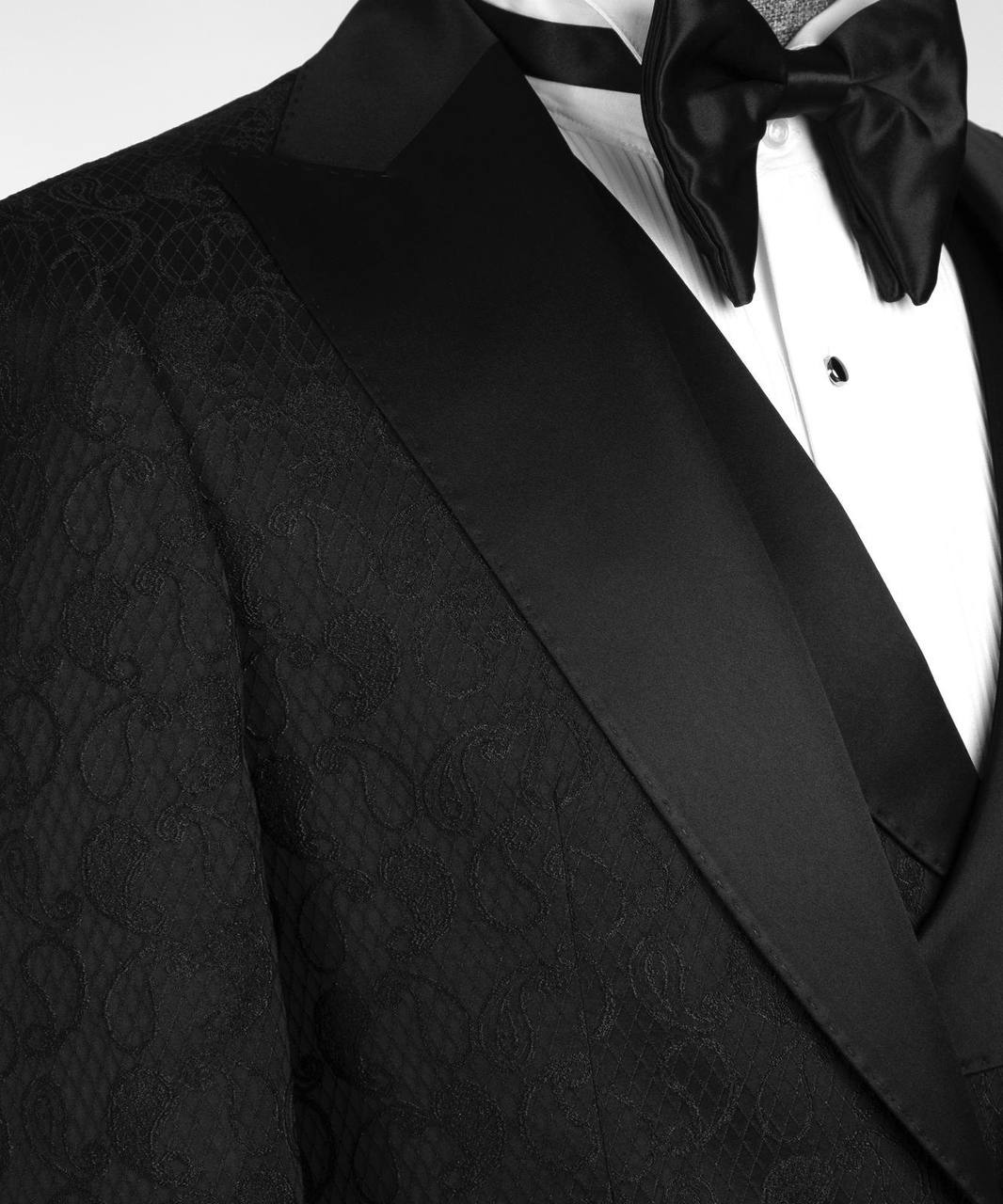 Men's Black Tuxedo-Asymmetrical Satin Lapel