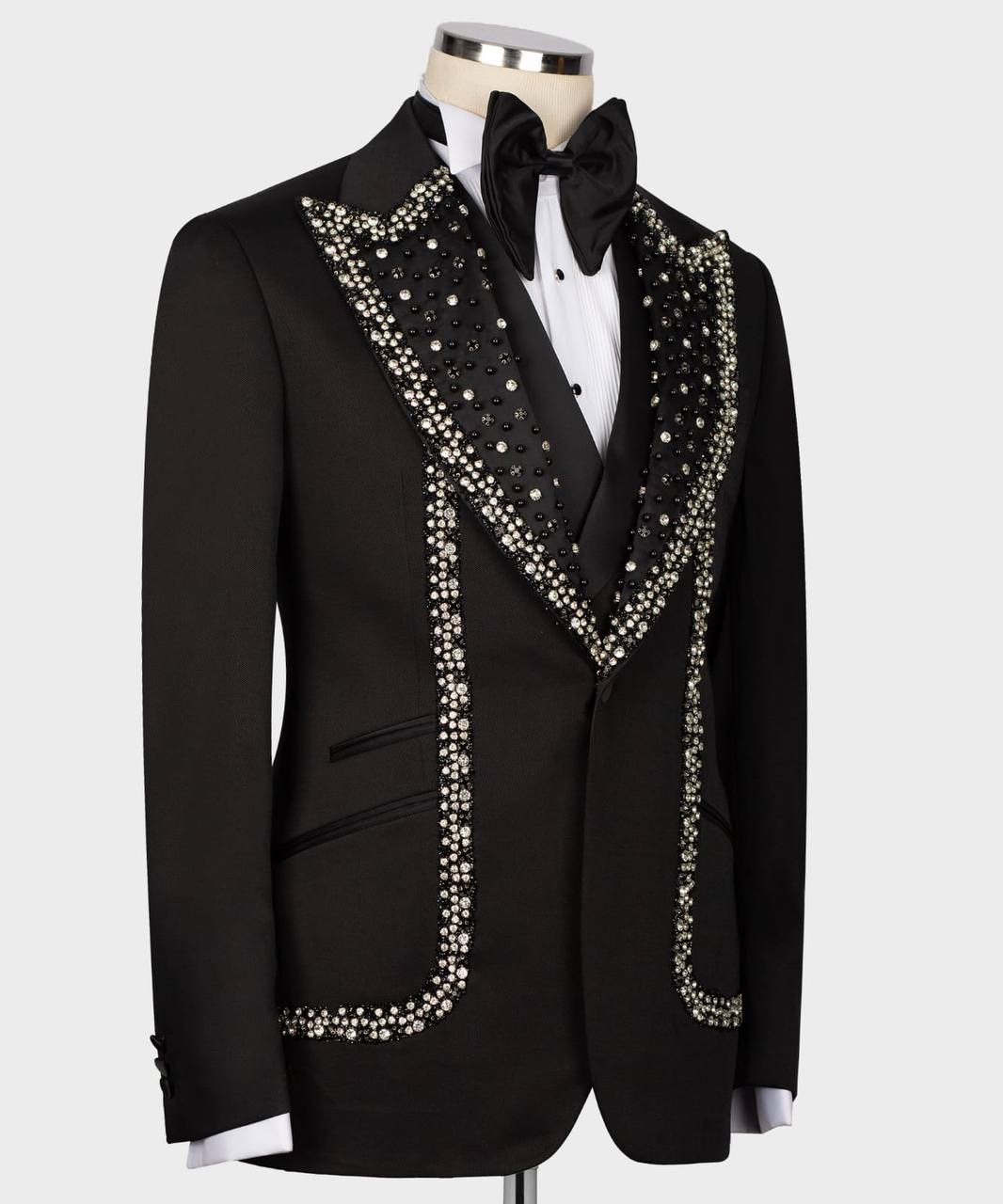 Men's Black Tuxedo, Gem Stoned