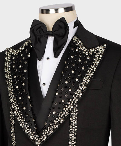 Men's Black Tuxedo, Gem Stoned