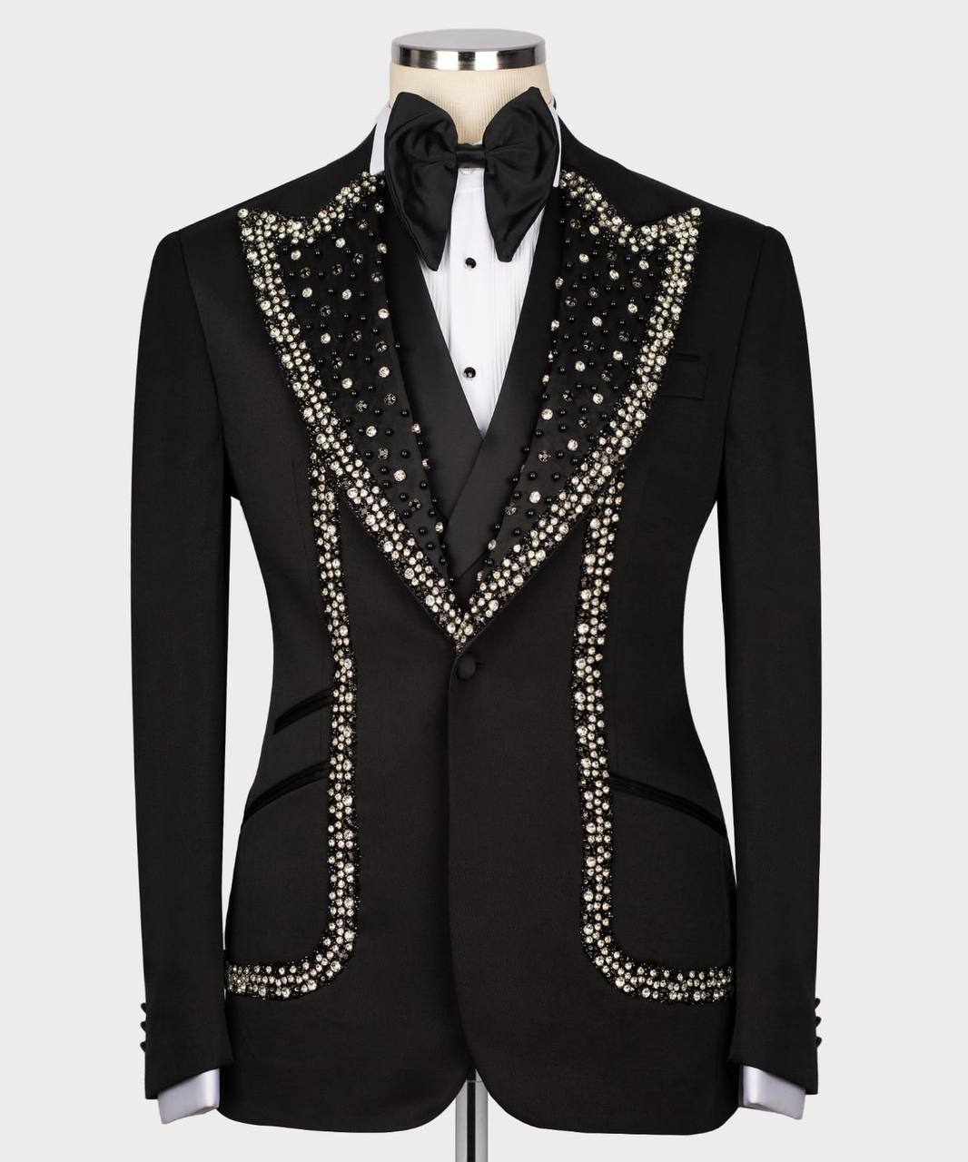 Men's Black Tuxedo, Gem Stoned