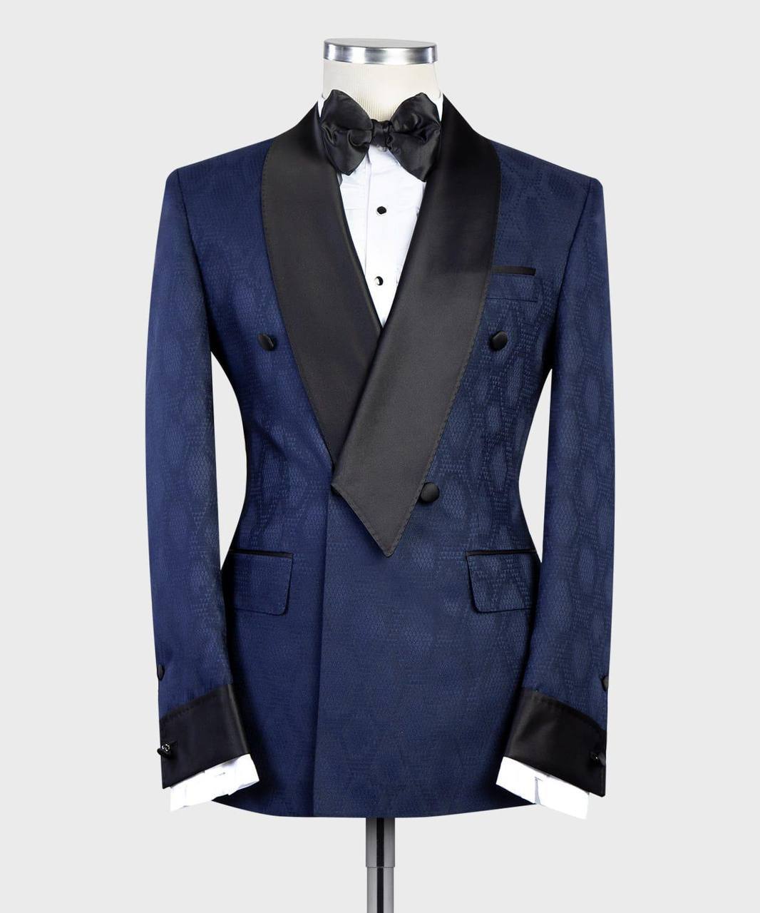 Exclusive Navy Tuxedo with Satin Cross Lapel