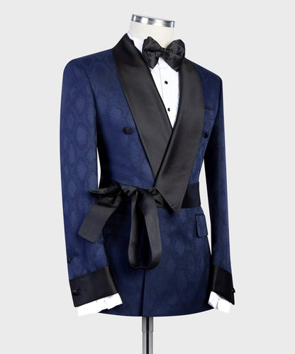 Exclusive Navy Tuxedo with Satin Cross Lapel