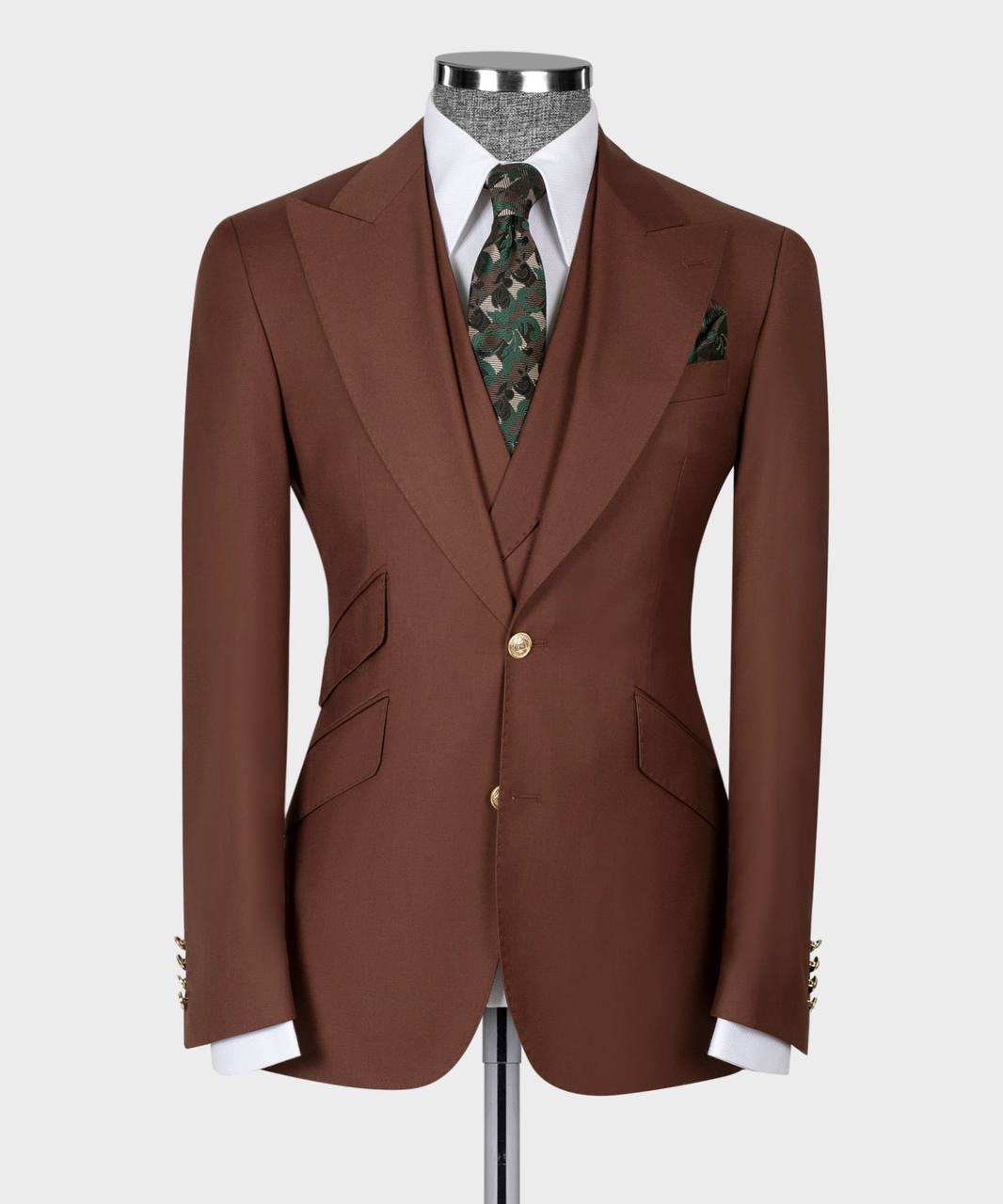 Men's Suit Set, %100 Wool, Brown
