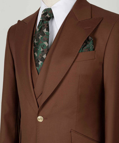 Men's Suit Set, %100 Wool, Brown