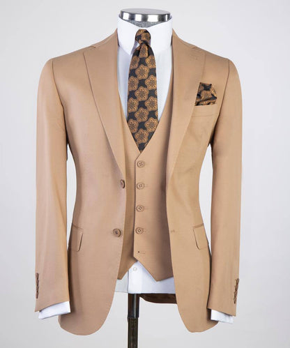 Three Piece Classic Suit Latte