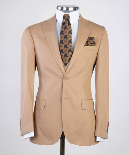 Three Piece Classic Suit Latte