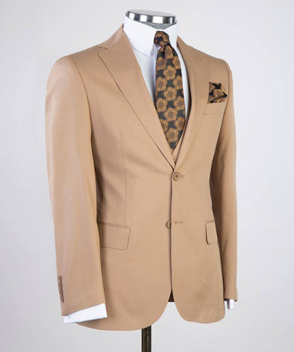 Three Piece Classic Suit Latte