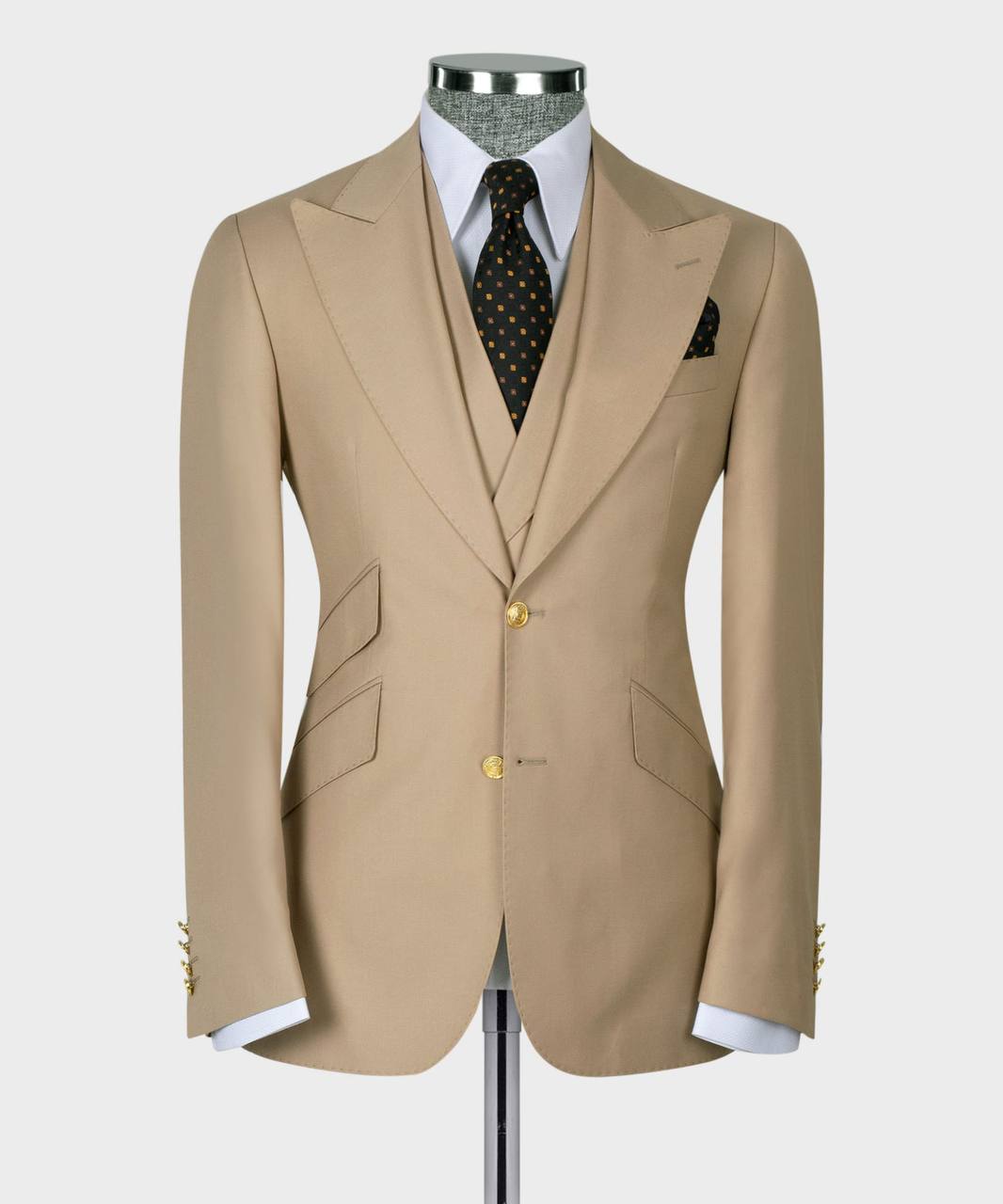 Men's Suit Set, %100 Wool, Beige