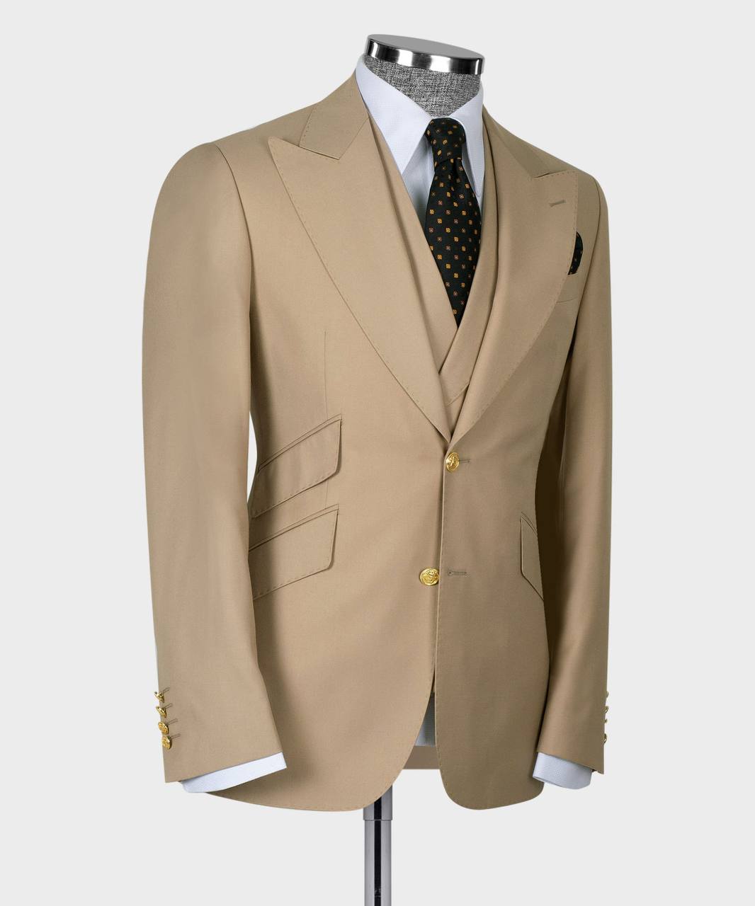Men's Suit Set, %100 Wool, Beige