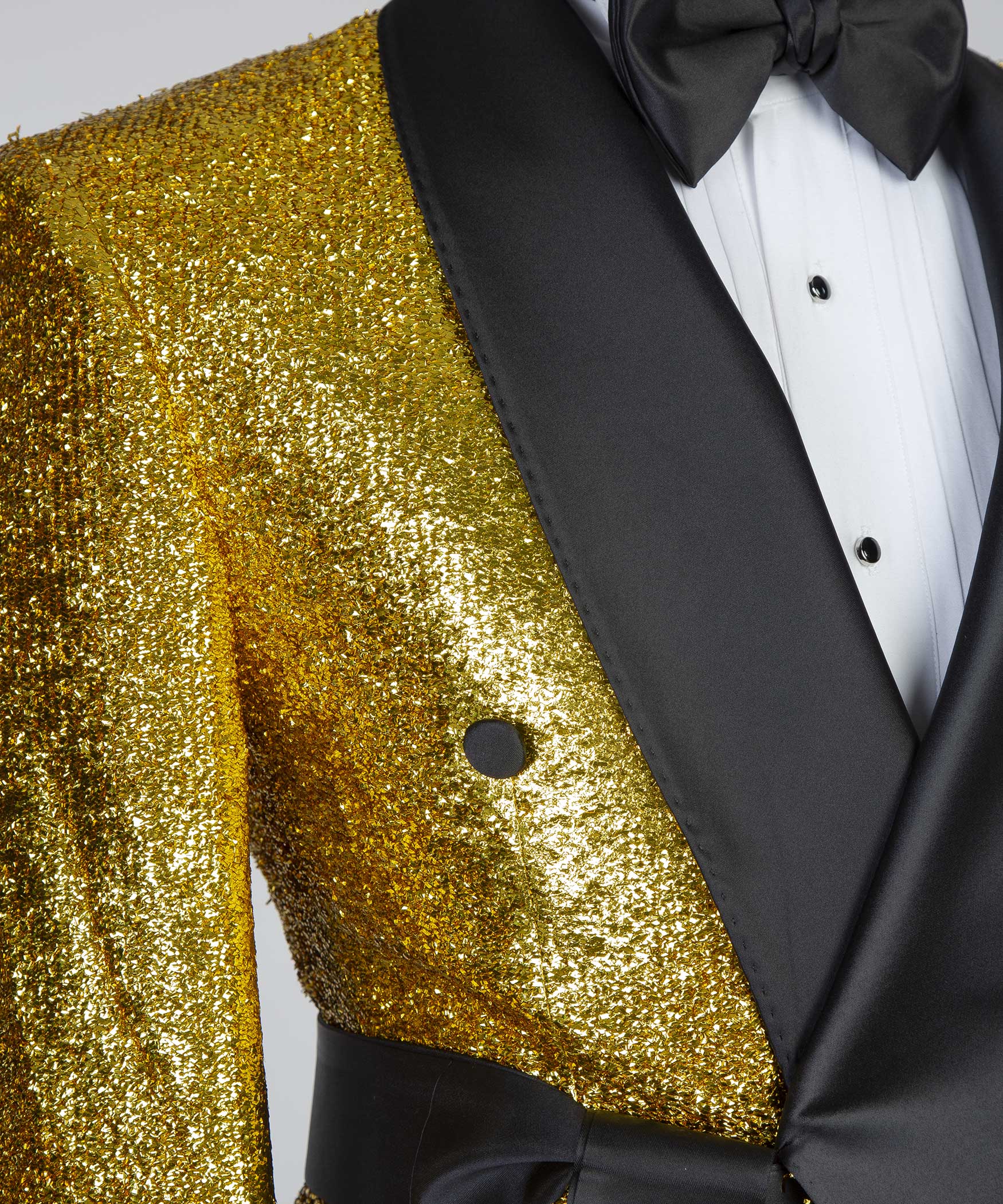 Belted Gold Tuxedo with Black Collar