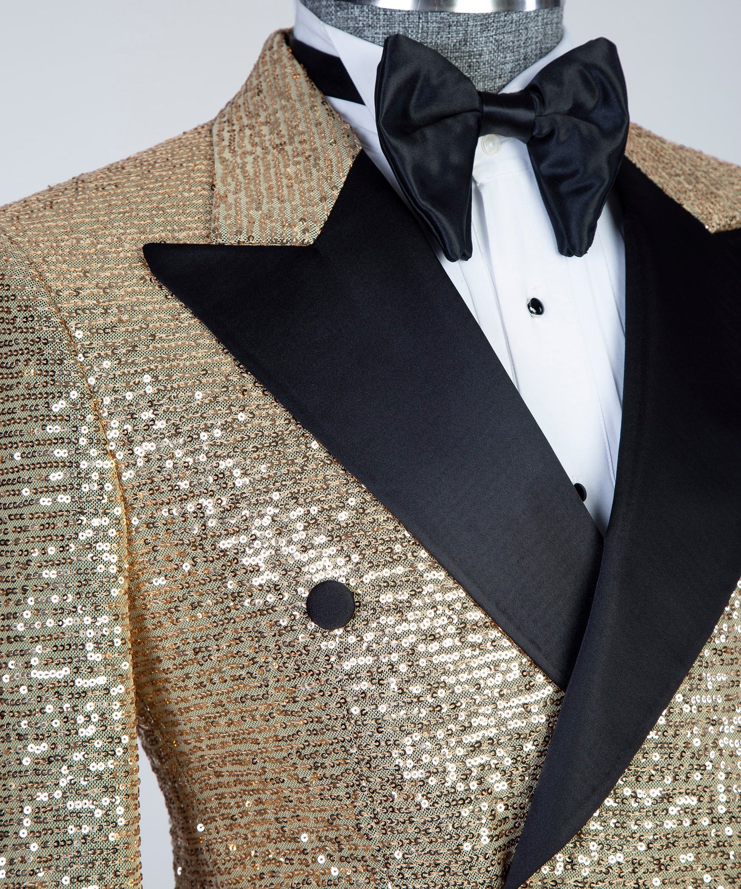 Double Breasted Shiny Gold Tuxedo