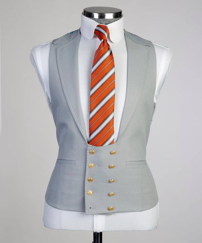 Costume Homme, 2 Pièces, Double Boutonnage, Champagne, Revers Châle, Look Élégant, Idéal pour Mariage, Fêtes, Bal, Célébrations KLD