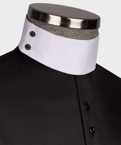 High Collar Shirt Black and White