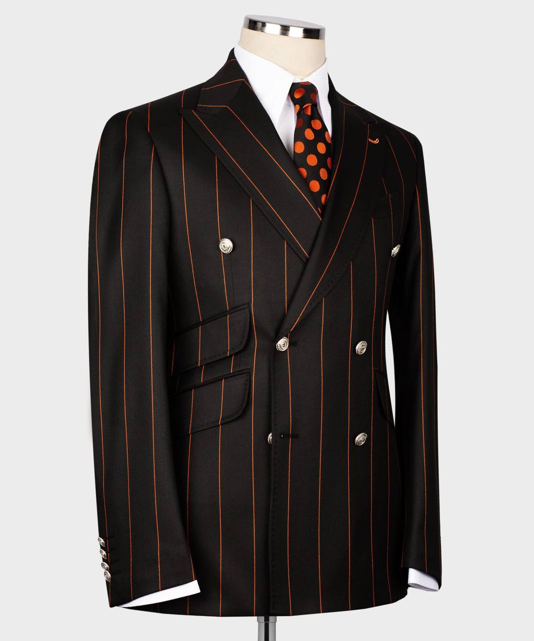 Men's Suit -2 Piece Double Breasted Stripy