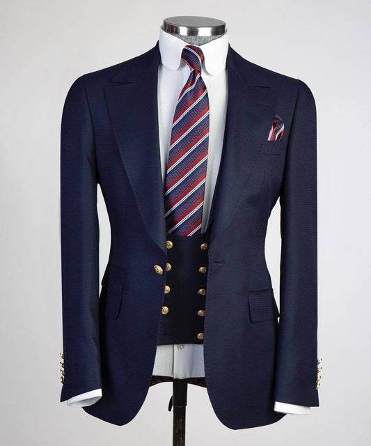 Men's Classic Suit -3 Piece Set -Navy