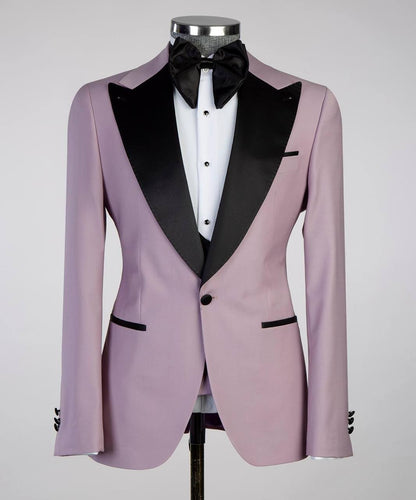 Purple and Black Three-Piece Tuxedo Suit