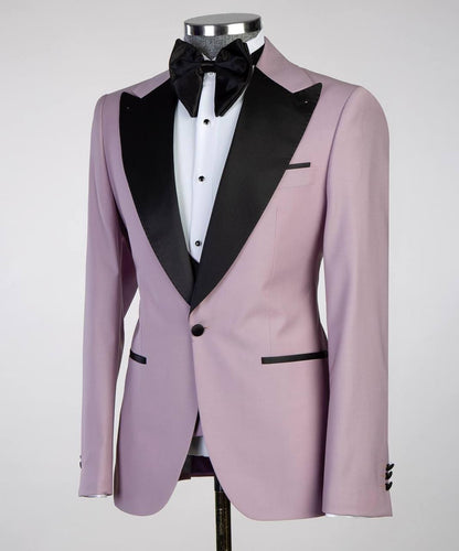 Purple and Black Three-Piece Tuxedo Suit