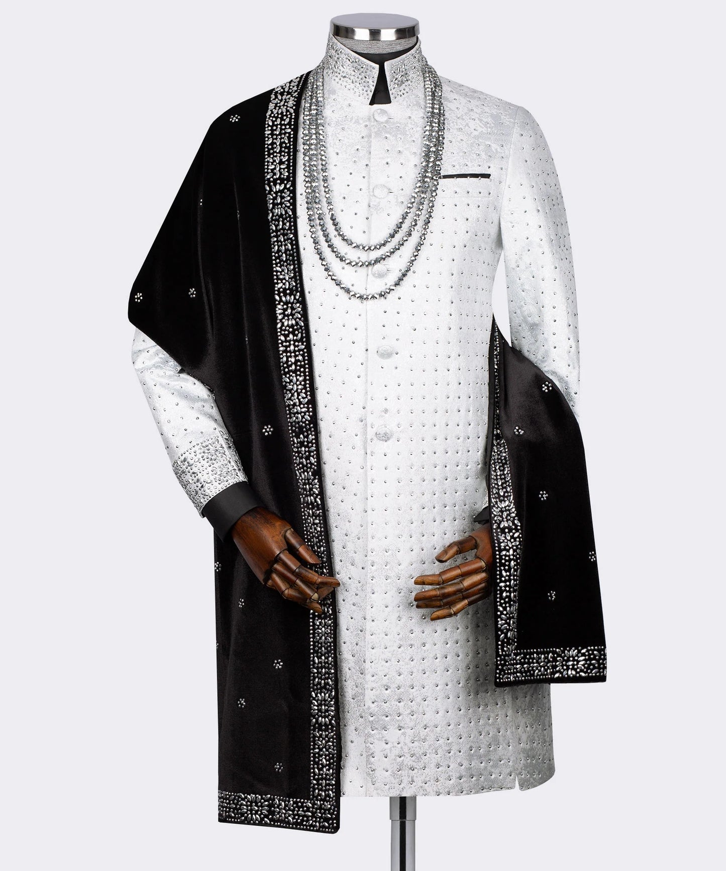 Elegant Sherwani Tuxedo Silver