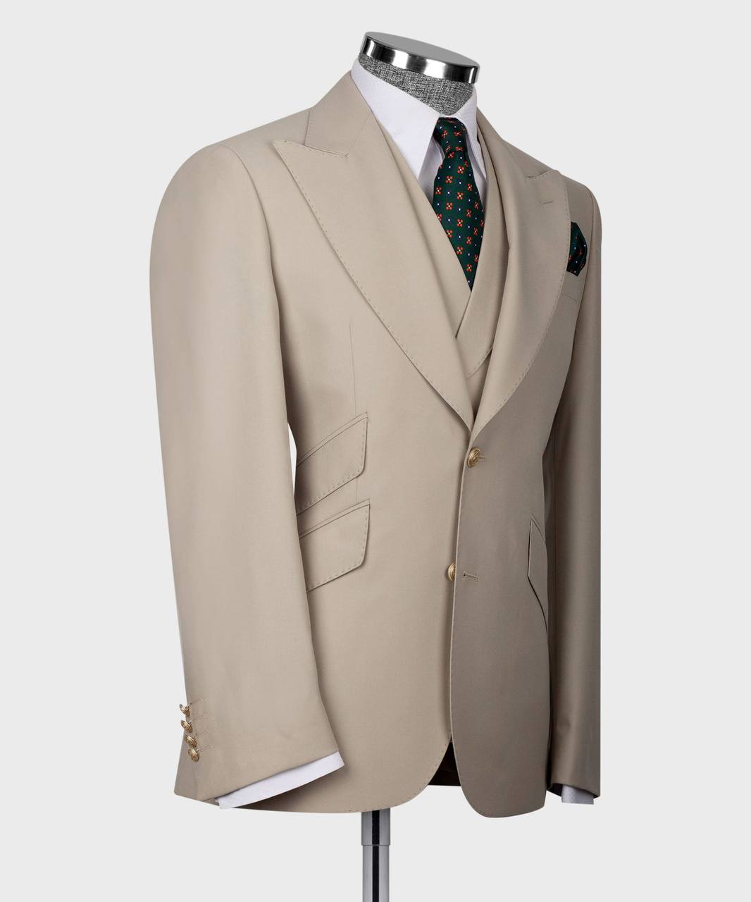 Men's Suit Set, %100 Wool, Stone