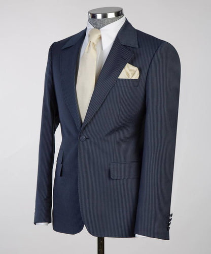 Men's Classic- Navy- Stripy Suit -3 Piece Set