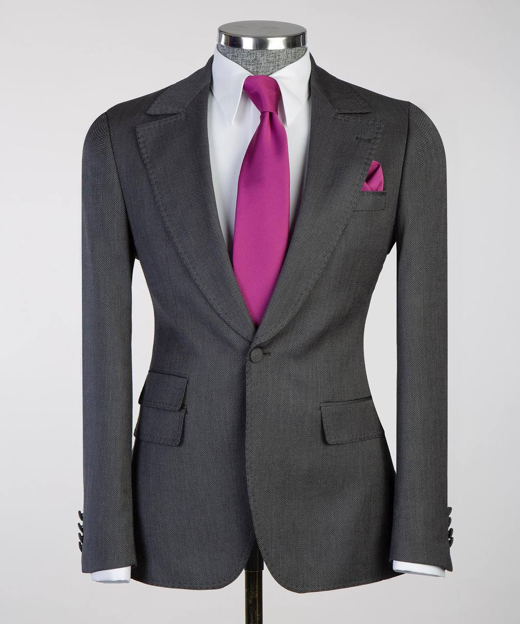 Men's Classic Dark Grey Suit -3 Piece Set