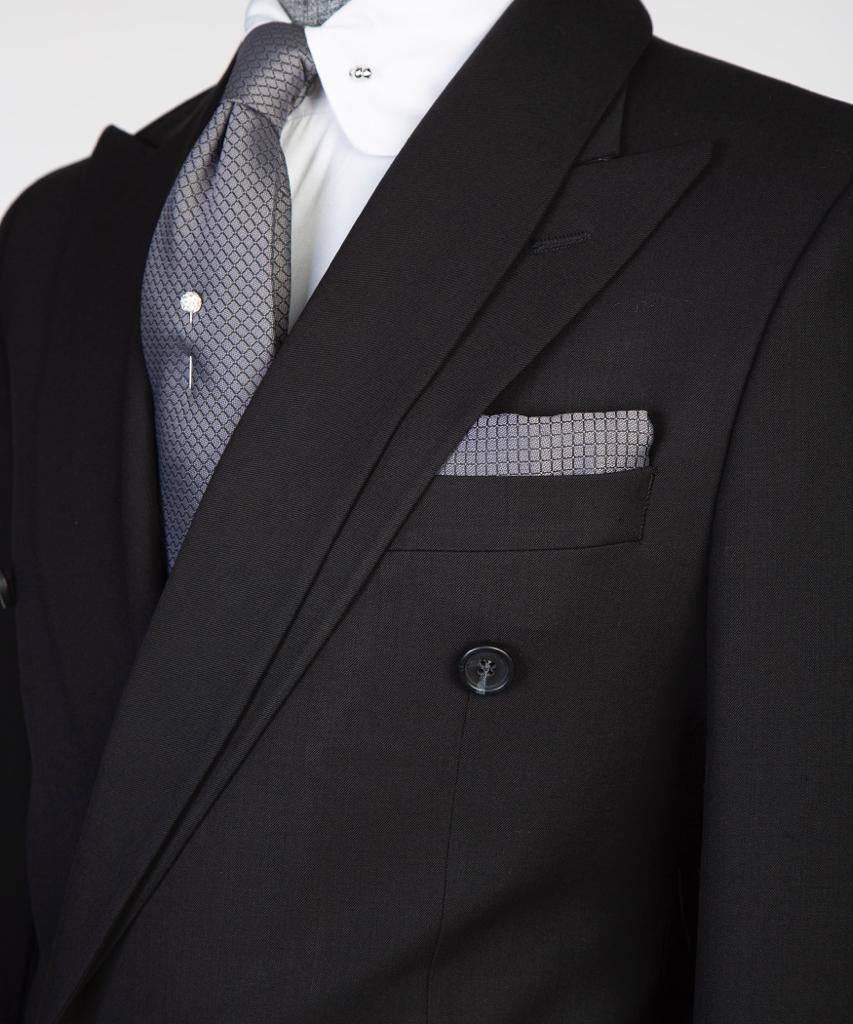 Shawl Design Double Breasted Black Suit