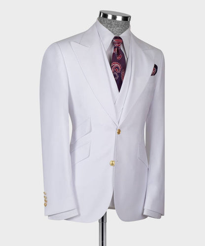 Men's Suit Set, %100 Wool, White