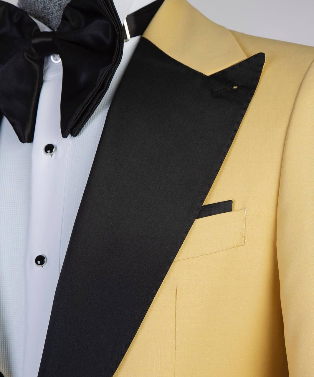 Golden Yellow and Black Three-Piece Tuxedo Suit