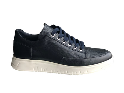 Chaussures décontractées, faites à la main, en cuir véritable pour hommes 12264 Dark Navy