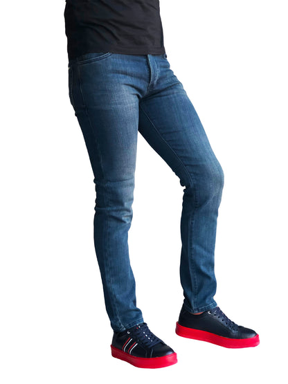 Slim Fit Mens Jeans Comfortable Cotton Blue 7007