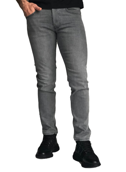 Jean Slim Fit Homme Coton Confortable NoirGris 7220