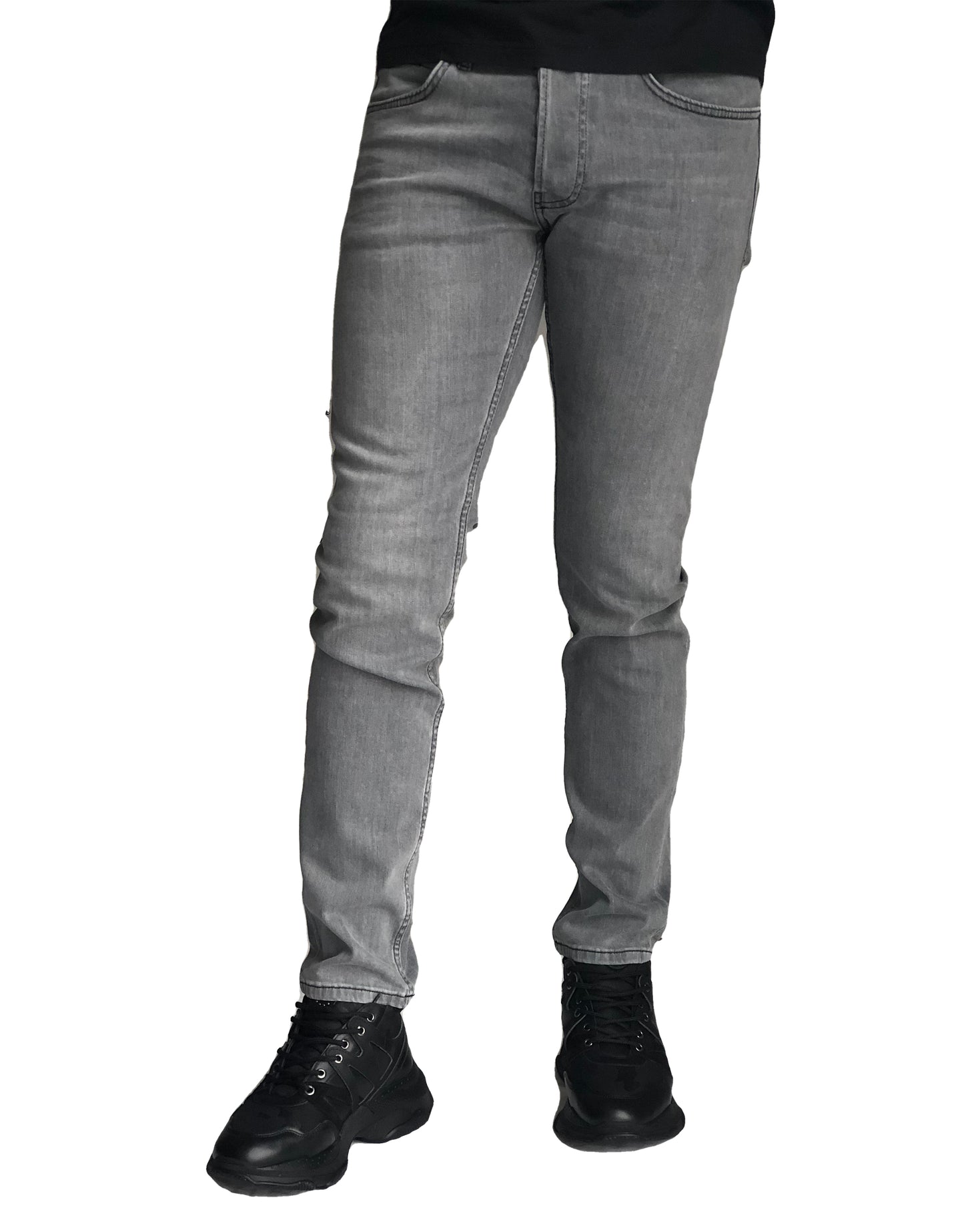 Slim Fit Mens Jeans Comfortable Cotton BlackGrey 7220