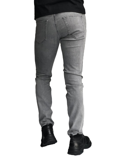 Jean Slim Fit Homme Coton Confortable NoirGris 7220