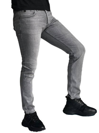 Jean Slim Fit Homme Coton Confortable NoirGris 7220