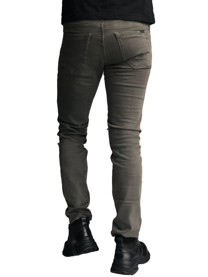 Slim Fit Mens Jeans Olive Comfortable Cotton 7266