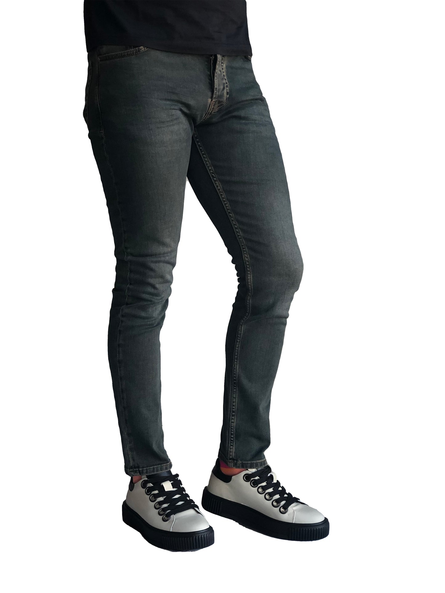 JEANS Slim Fit Homme, Coton Confortable Olive/Pétrole 7300