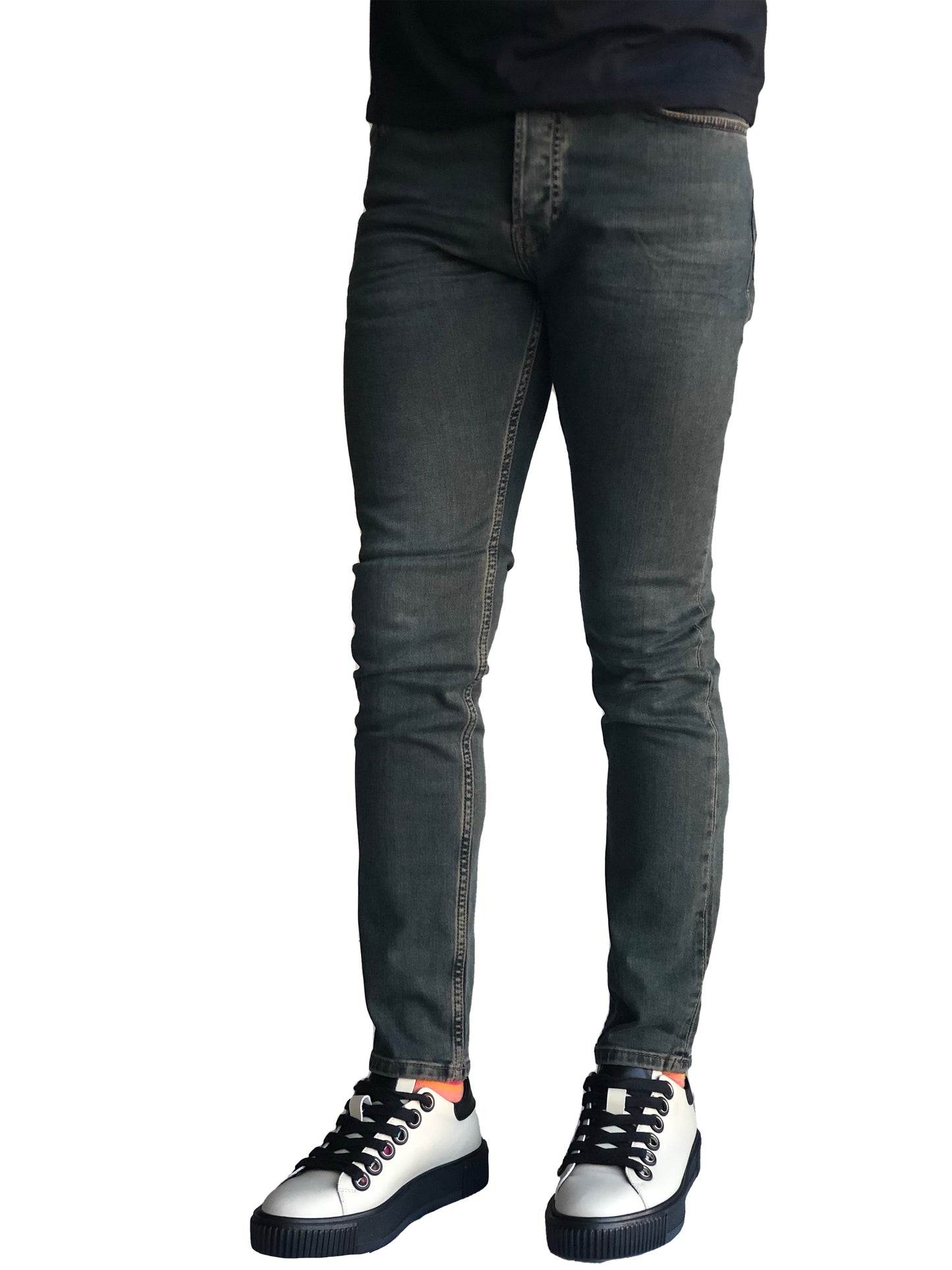 JEANS Slim Fit Homme, Coton Confortable Olive/Pétrole 7300