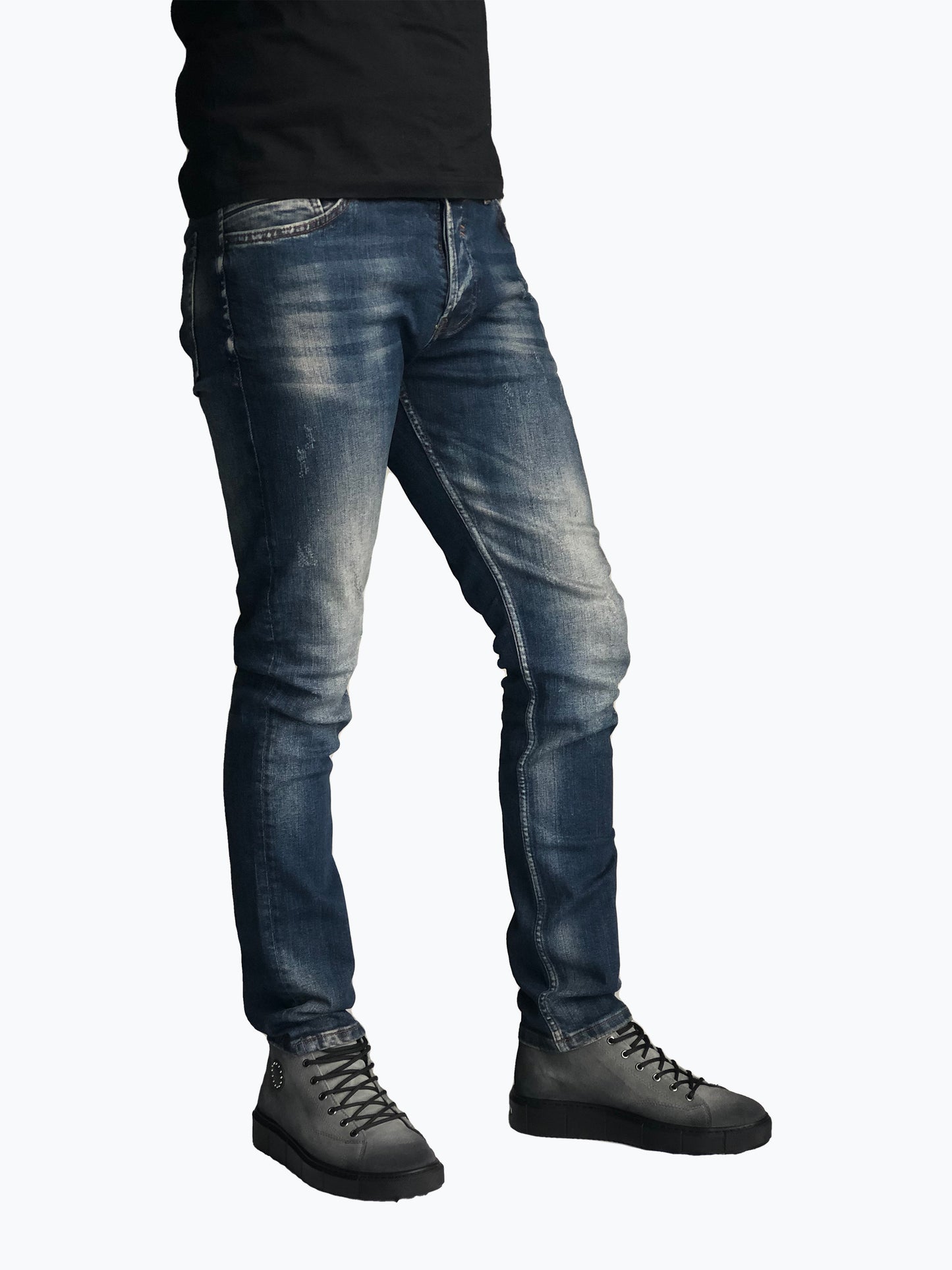 Slim Fit Mens Jeans Blue Comfortable Cotton 7307