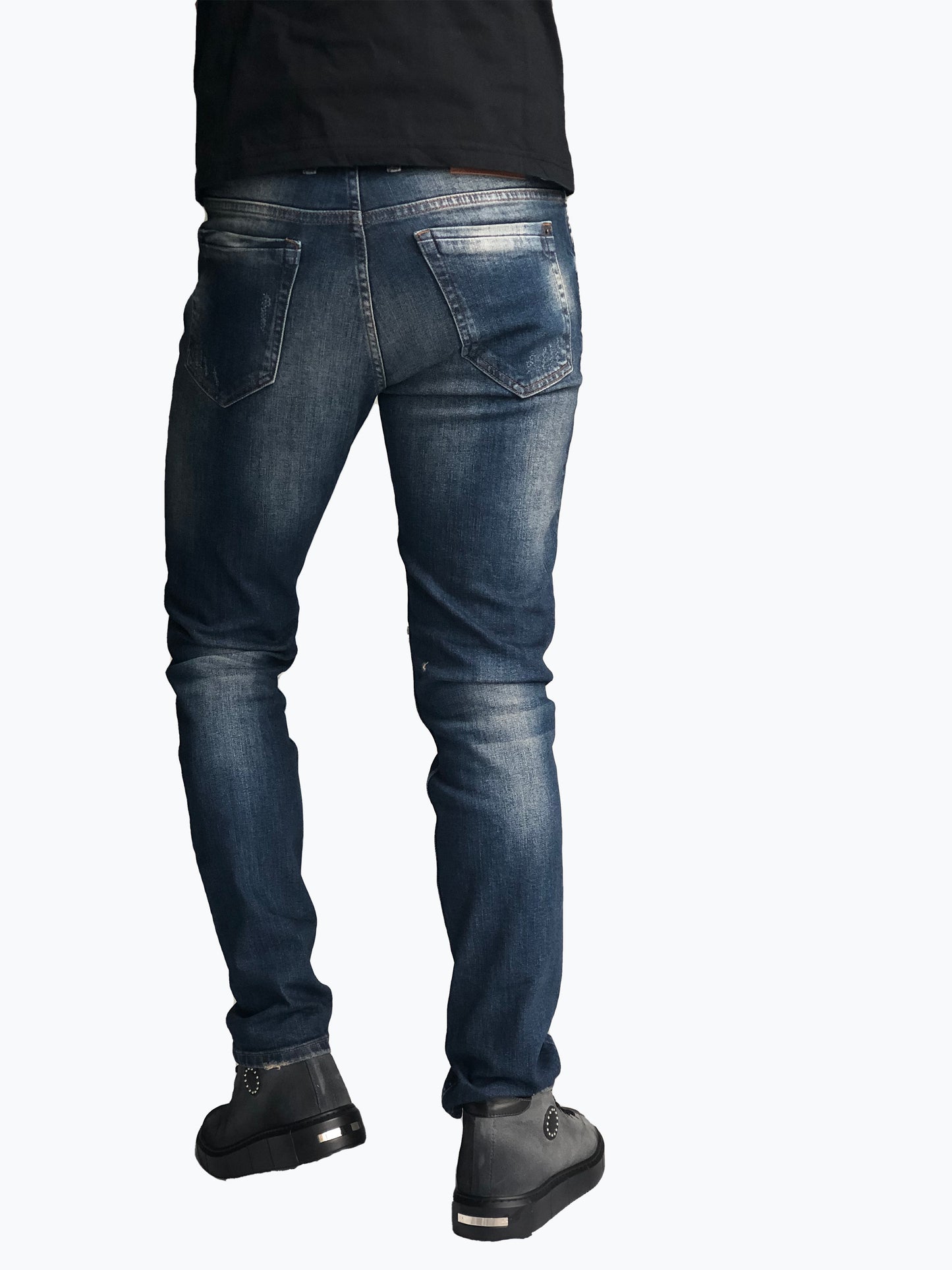 Slim Fit Mens Jeans Blue Comfortable Cotton 7307