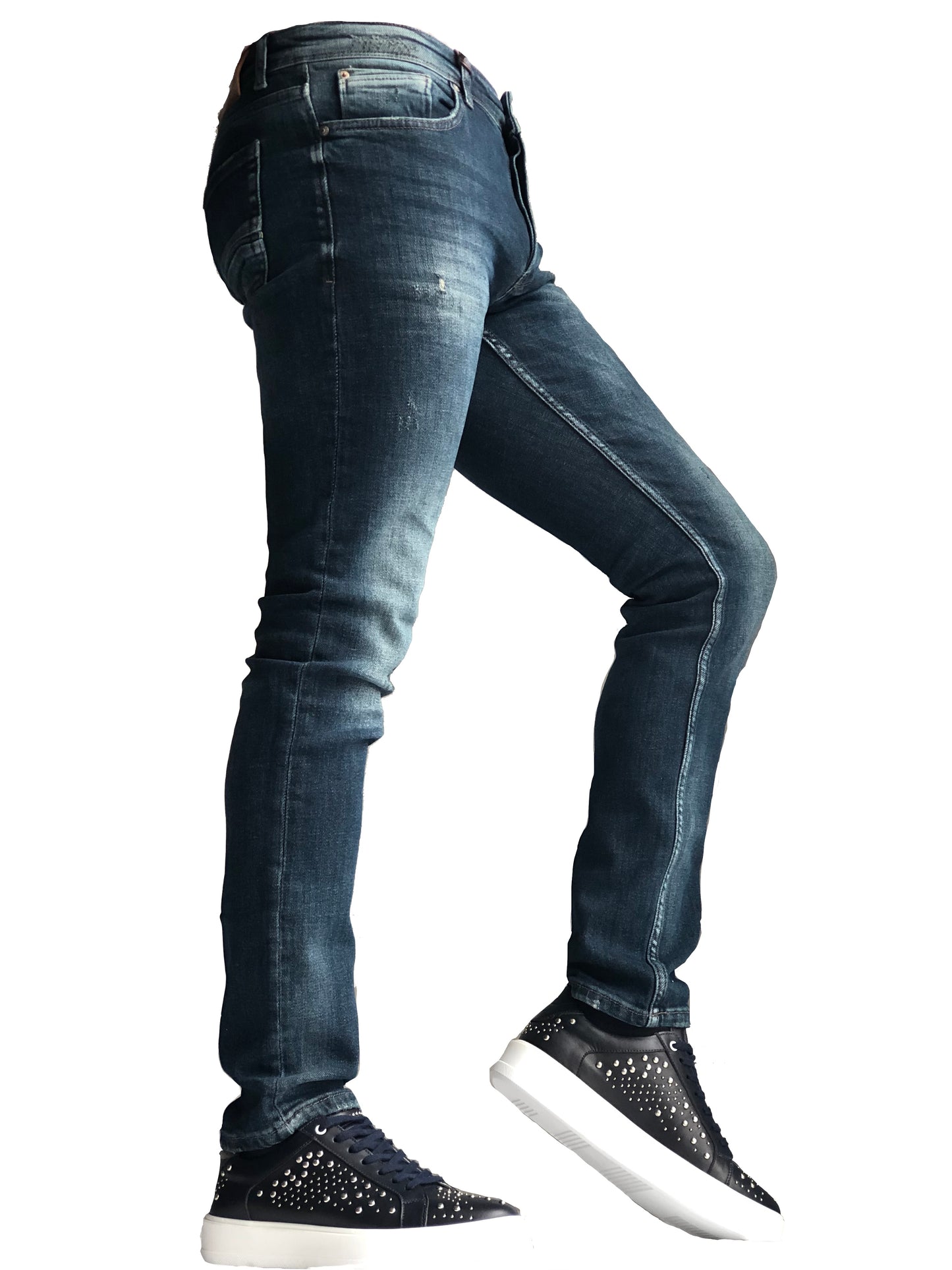 Slim Fit Mens Jeans Blue Comfortable Cotton 7357
