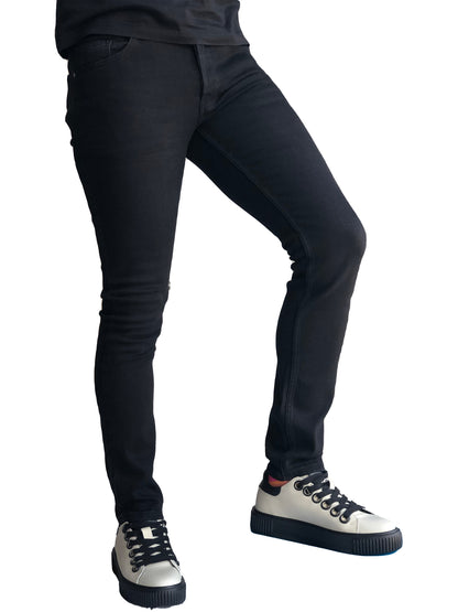 JEANS Slim Fit Homme, Noir Coton Confortable B378